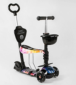 Самокат 5 в 1 Абстракція, колеса PU (підсвічування) (16102) Best Scooter