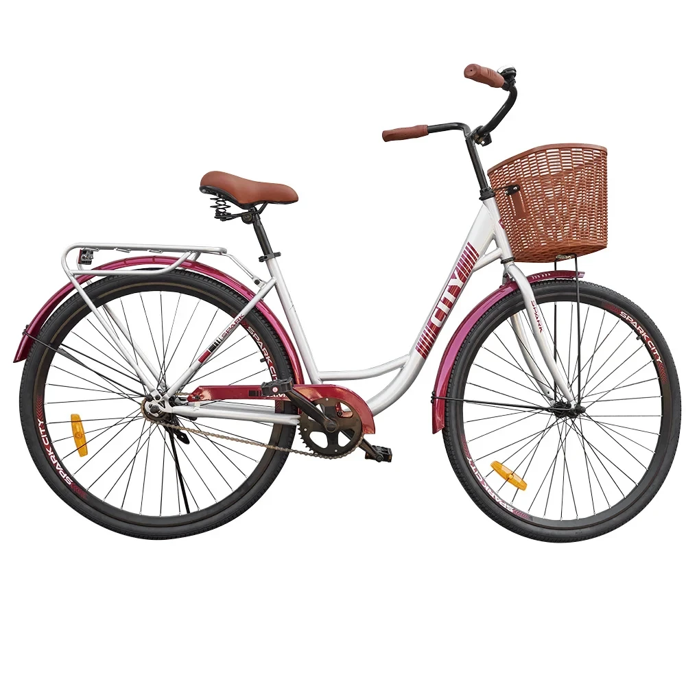 Велосипед SPARK CITY LIMU 28` ст18`` жв із кошиком Сірий Бордо, фото 1