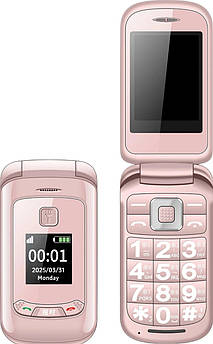 Телефон-розкладачка жіночий MAFAM G660 F899 Pink Рожевий бабушкофон для літніх людей і жінок