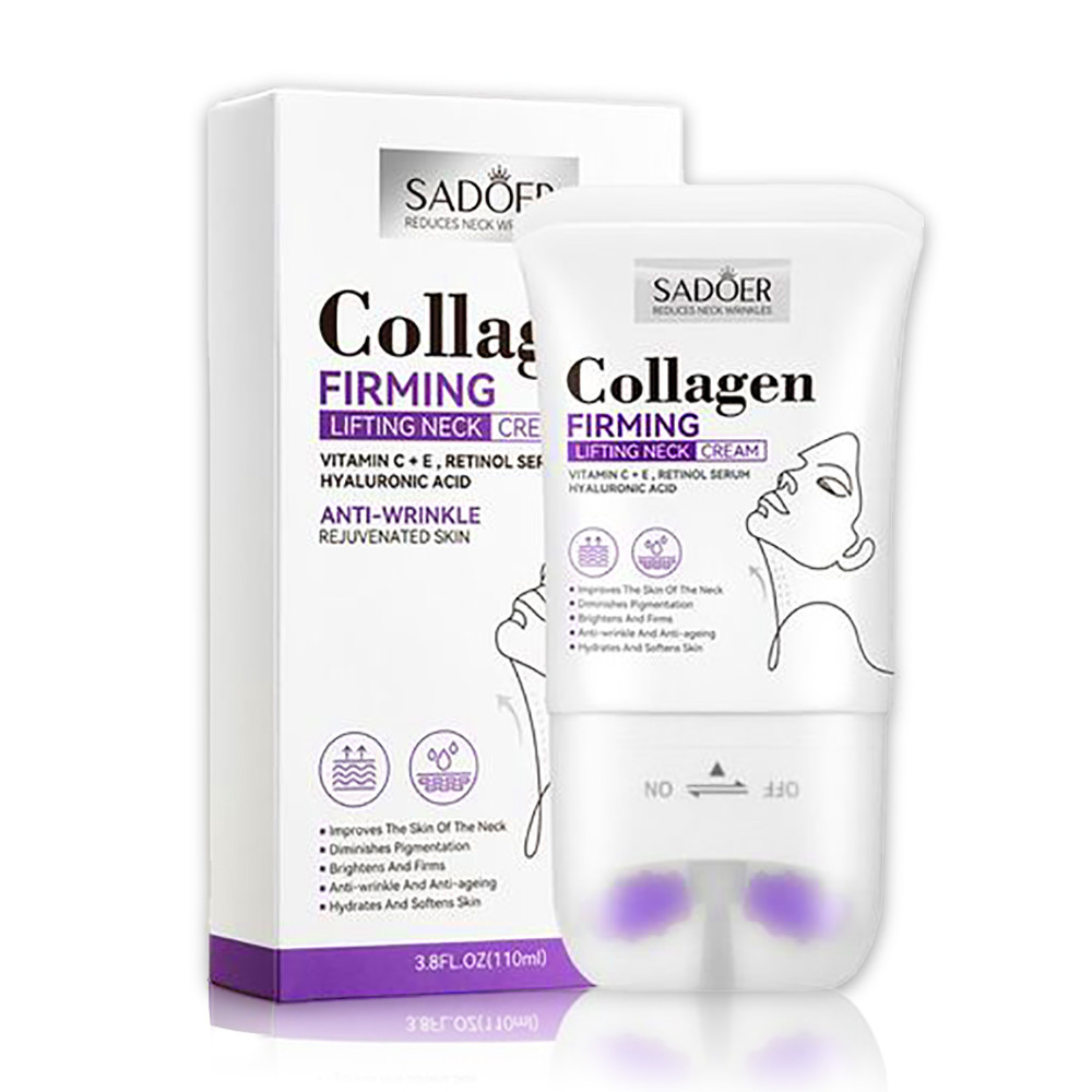 Крем-ролер для масажу шиї Sadoer Collagen Firming Lifting Neck Cream 110 мл, фото 1