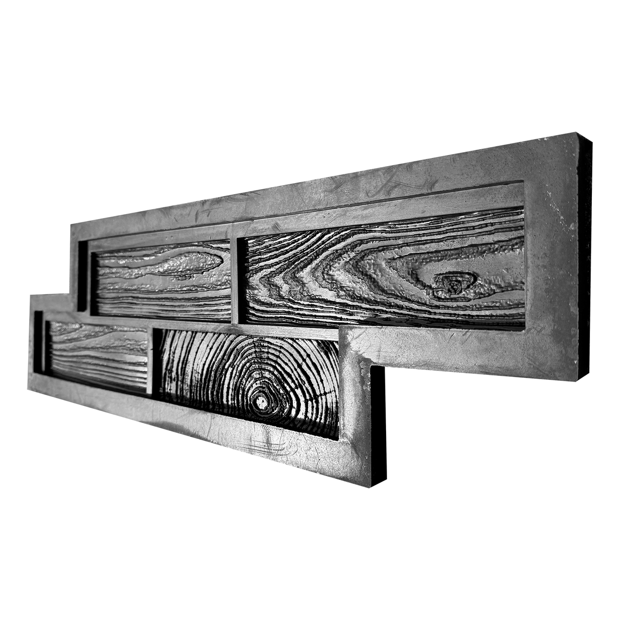 Форма для фасадних панелей НФС "Дерев'яна цегла №1"; в 1 м ² - 15 шт; гумові форми для фасадної плитки, фото 1