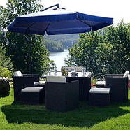 Садова парасоля JUST GARDEN Casablanca 3 м синя, велика, з вентиляцією та регулюванням, фото 5