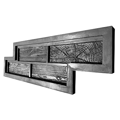 Форма для панелей зі швом "Дерев'яна цегла №3"; в 1 м ² - 15 шт; гнучкі гумові форми для панелей