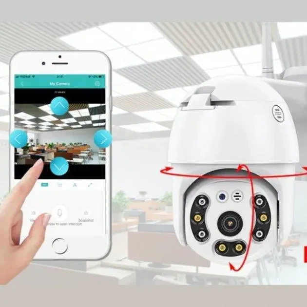 УЦЕНКА! Поворотная уличная IP камера видеонаблюдения PTZ WiFi xm 2mp (Плохая упаковка 3042)