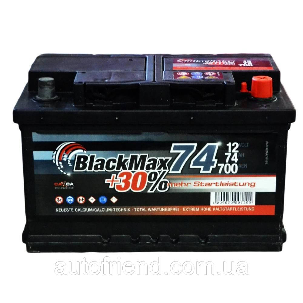 Акумулятор BlackMax 74 Ah Н Єв (-/+) (700EN) (д278*ш175*в175) B5007, фото 1