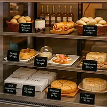 Табличка-цінник L 70*50 мм (10шт/уп), пластик для крейдяного маркера, Чорний крейдяний цінник (1039), фото 3