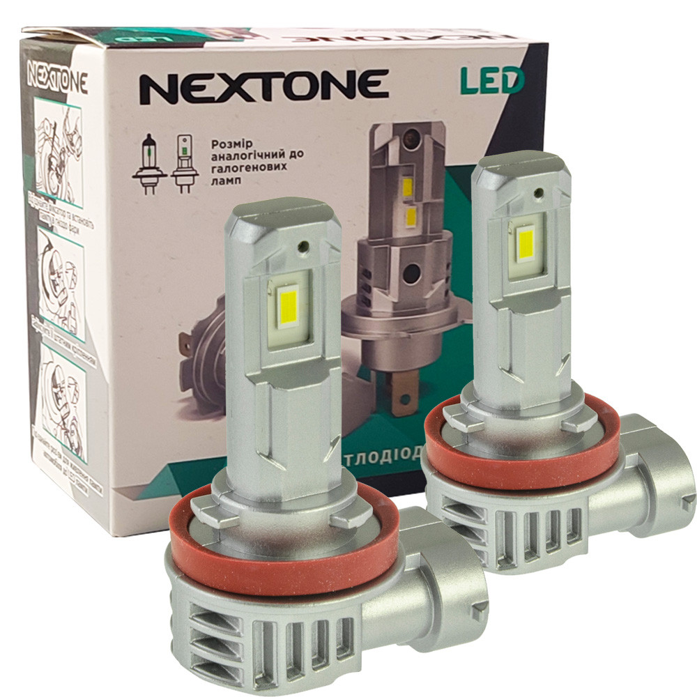Лампа світлодіодна для фар NEXTONE LED L9 H9 6000K 6000LM 2 шт комплект, фото 1