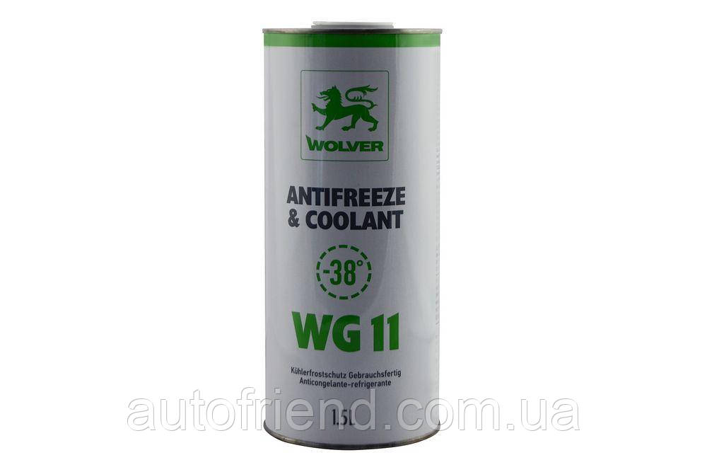 Антифриз WOLVER Antifreeze & Coolant WG11 Ready for use зелен. каністра  1,5л (6шт уп), фото 1