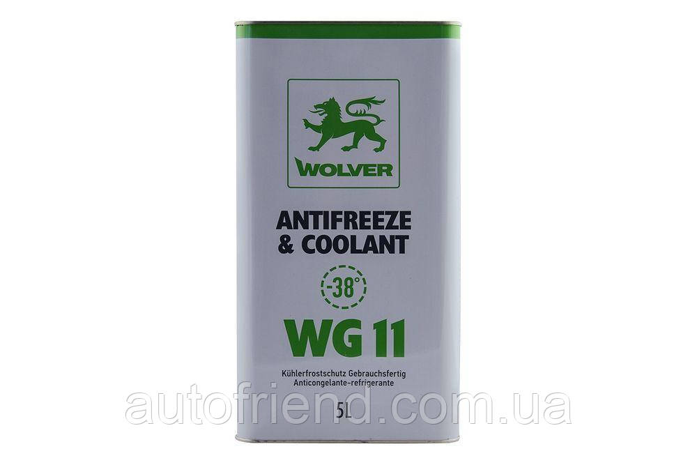 Антифриз WOLVER Antifreeze & Coolant WG11 Ready for use зелен. каністра  5л (4шт уп), фото 1