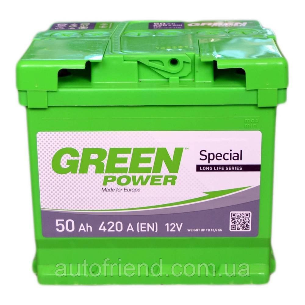Акумулятор GREEN POWER Standart 50Ah (+/-) (420EN) (д207*ш175*в190), фото 1