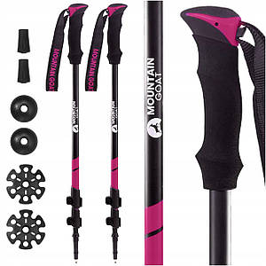 Трекінгові палиці Mountain Goat Peak+ 65-135 см Black/Pink (P-5905973404648)