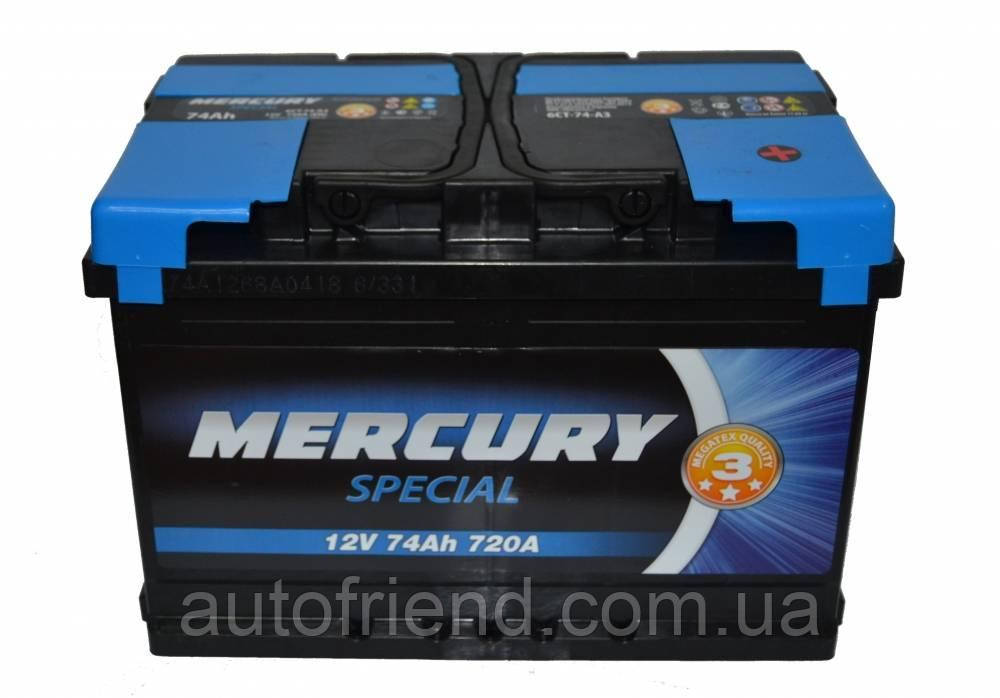 Акумулятор MERCURY SPECIAL 74Ah Єв (-/+) (720EN) (д278*ш175*в190) 25922, фото 1