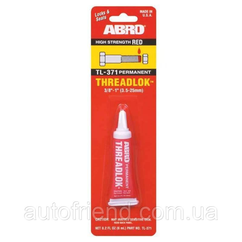 Фіксатор різьби ABRO для нерозбірних зєднань червон. TL-371 (12шт уп), фото 1