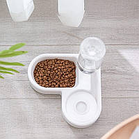 Миска з автоматичною поїлкою для котів і собак у формі серця, 500 мл, біла