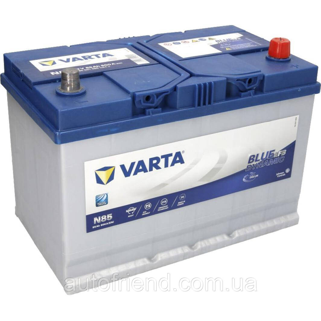 Акумулятор Varta Blue Dynamic EFB 85Ah ASIA Єв (-/+) (800EN) (д305*ш173*в225) N85, фото 1