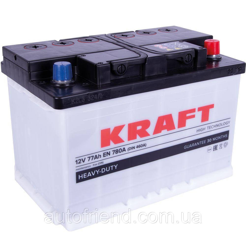 Акумулятор KRAFT 77Ah Єв (-/+) (780EN) (д278*ш175*в190), фото 1
