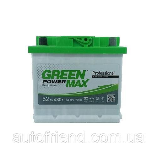 Акумулятор GREEN POWER MAX 52Ah Єв (-/+) (480EN) (д207*ш175*в190), фото 1