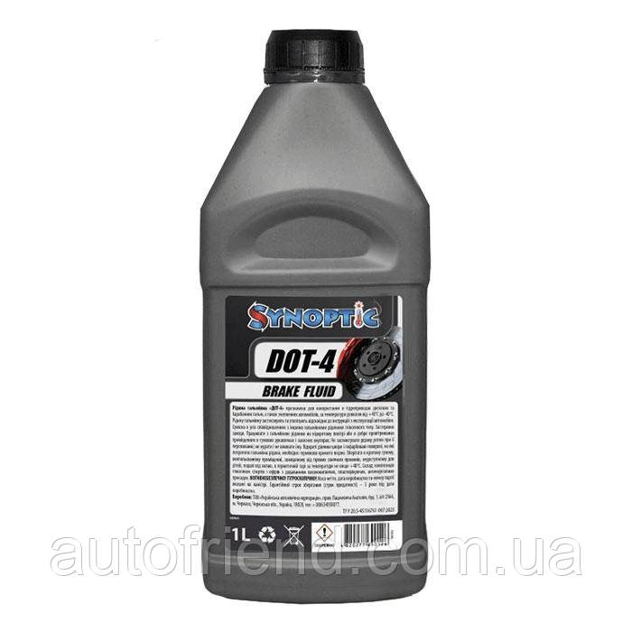 Гальмівна рідина Synoptic ДОТ-4 кан. 1 л.0,82 кг ПЕ (17шт/уп), фото 1