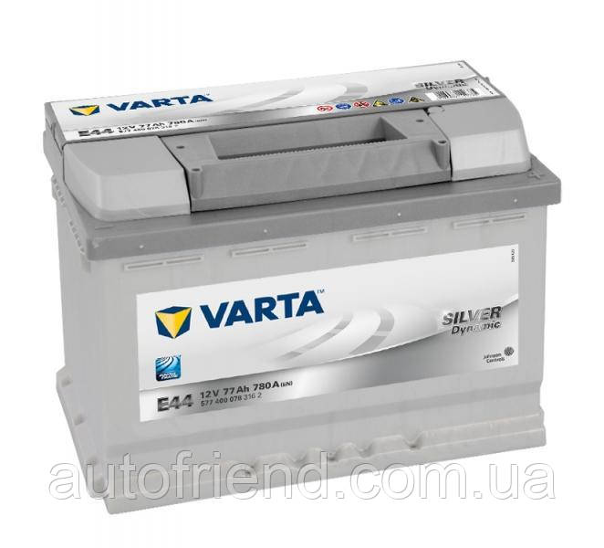 Акумулятор Varta Silver Dynamic/SLI 77Ah Єв (-/+) (780EN) (д278*ш175*в190) E44, фото 1