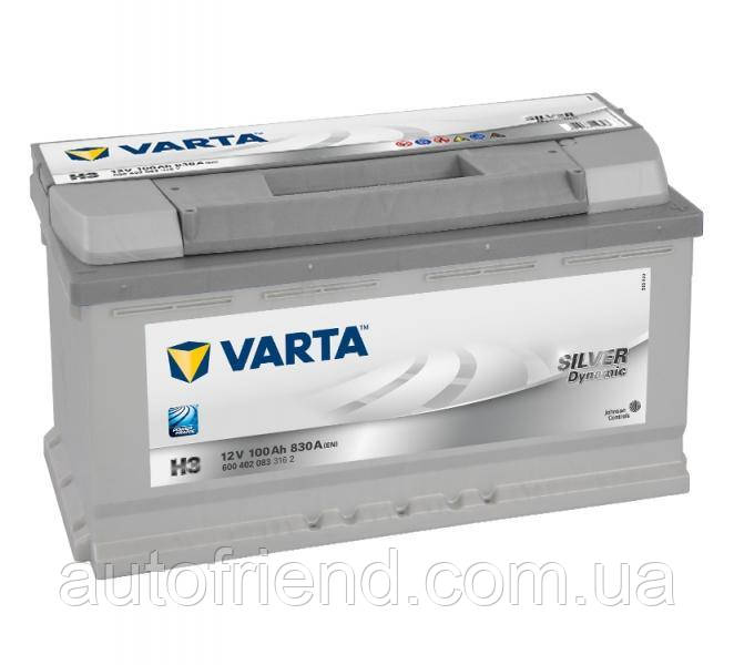 Акумулятор Varta Silver Dynamic/SLI 100Ah Єв (-/+) (830EN) (д353*ш175*в190) H3, фото 1
