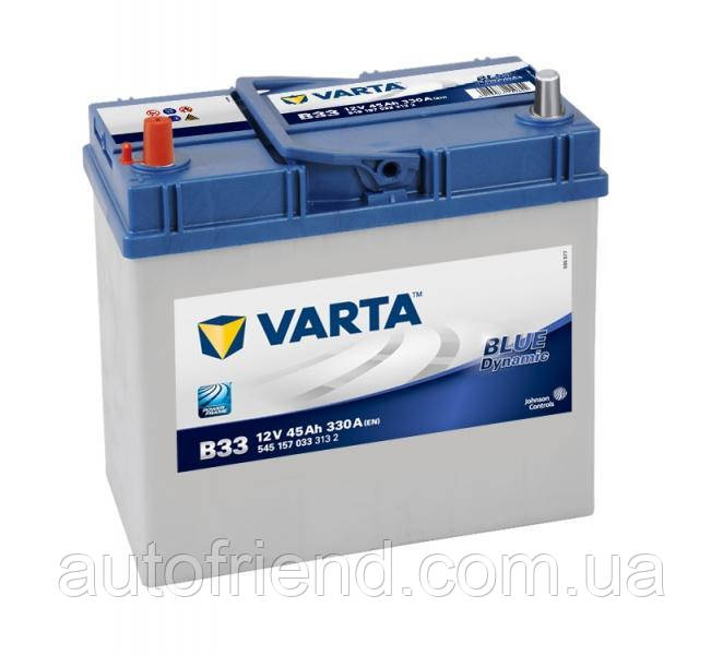 Акумулятор Varta Blue Dynamic 45Ah ASIA (+/-) ТК (330EN) (д237*ш127*в227) без нижнь. бурт B33, фото 1