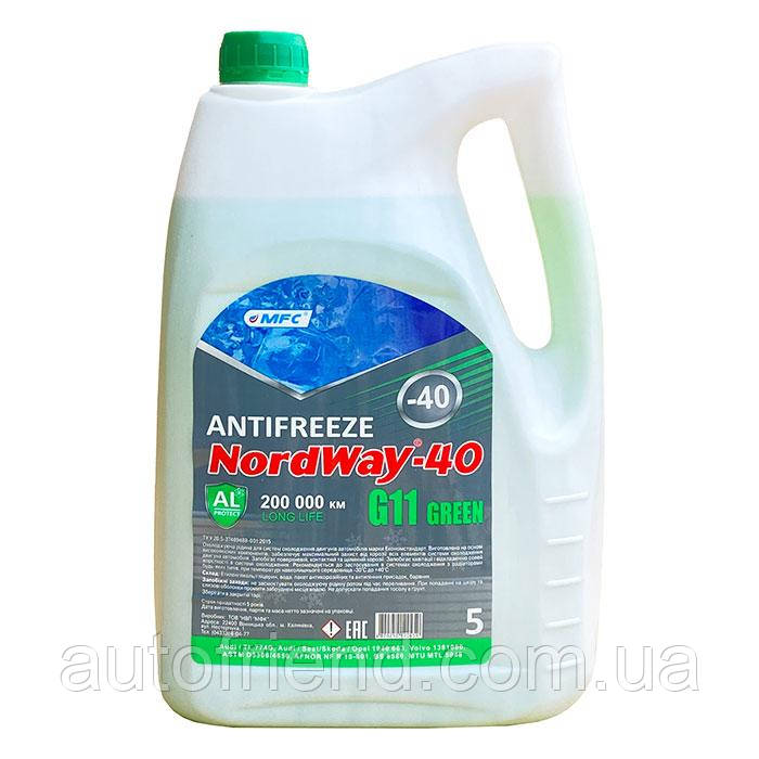 Антифриз "NordWay -40" (-26ºC) зелен.. ПЕ кан. 4,8 кг (4 шт.), фото 1