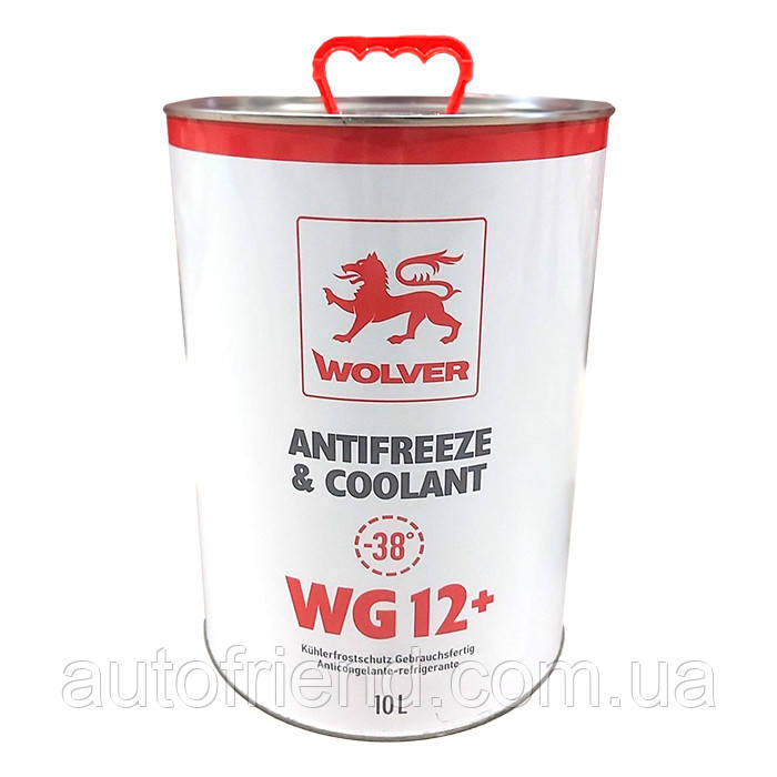Антифриз WOLVER Antifreeze & Coolant WG12+ Ready for use черв. каністра 10л, фото 1