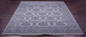 Індійський килим ручної роботи вовна зшовком RAJ1-RO-155-14x14-L.Blue-L.Blue