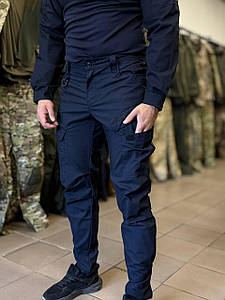 Штани rip-stop стрейч, 59% бавовна, темно-синій