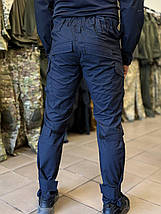 Штани rip-stop стрейч, 59% бавовна, темно-синій, фото 3