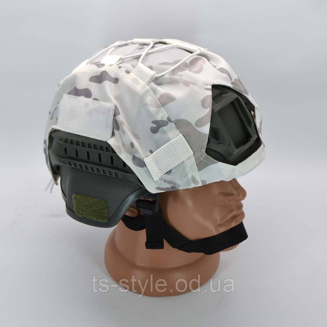 Кавер на шолом FAST в камуфляжі Мультікам білий, фото 1