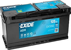 Акумулятор EXIDE START-STOP AGM 105Ah Єв (-/+) (950EN) (д393*ш175*в190) EK1050