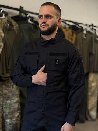 Кітель, стрейч rip-stoр, 59% бавовна, чорний, фото 1