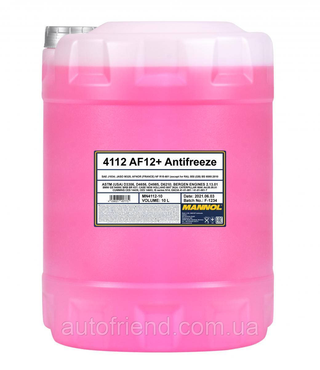 Концентрат антифризу MANNOL MN Antifreeze AF 12+ Longlife чор. 10л, фото 1