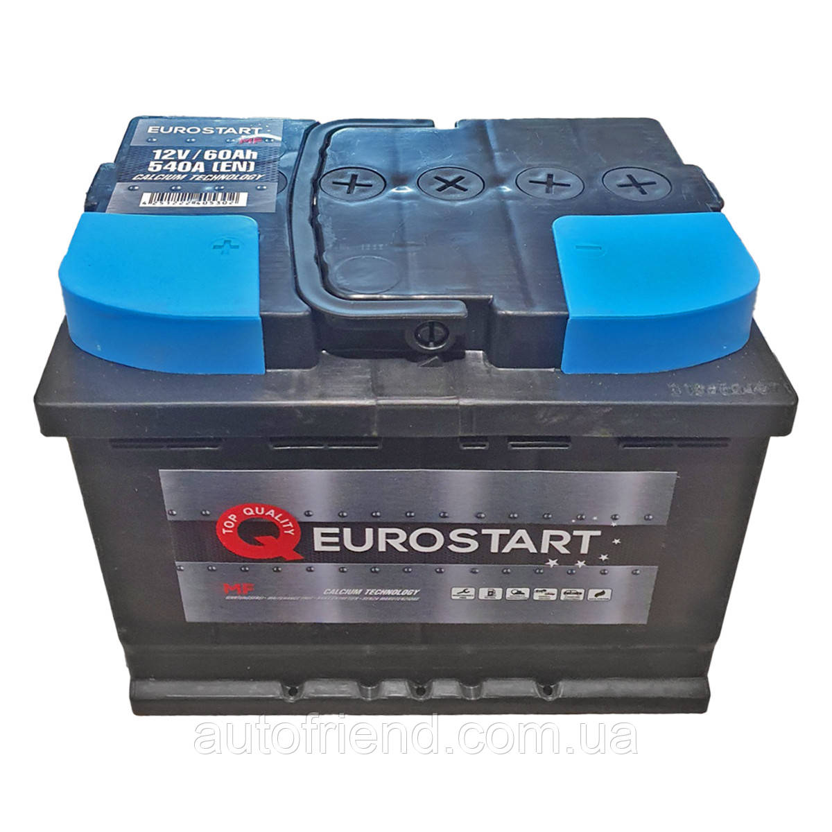 Акумулятор EUROSTART MF 60Ah (+/-) (540EN) (д242*ш175*в190) Bulgaria, фото 1