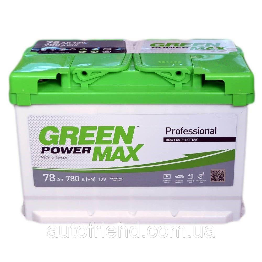 Акумулятор GREEN POWER MAX 78Ah (+/-) (780EN) (д278*ш175*в190), фото 1