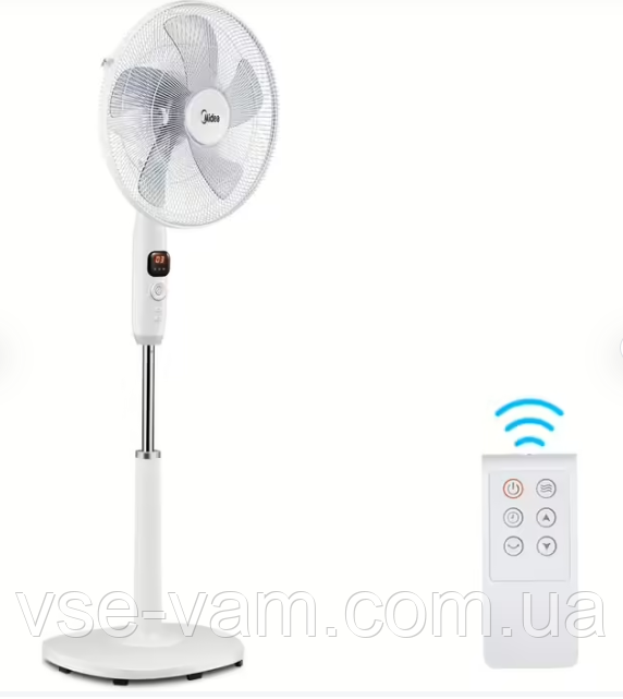 Пiдлоговий вентилятор з Нiмеччини Midea FS40-16CR з LED дисплей та пультом новий, фото 1