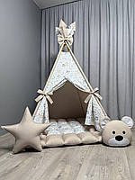 Вігвам для дітей Совенята 13 БОНБОН Повний комплект, вігвам для хлопчика, дитячий вігвам, вігвам для дівчинки, дитячий намет