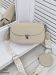 Стильний жіночий клатч з екошкіри на довгому ремінці