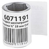 Насадка шестигранна коротка 1/2" 19 мм CrV mid SIGMA (6071191), фото 5