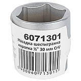 Насадка шестигранна коротка 1/2" 30 мм CrV mid SIGMA (6071301), фото 5