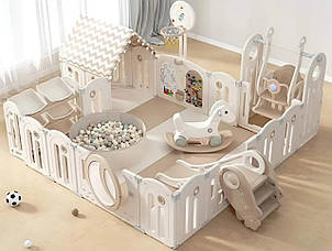 Дитячий манеж з килимком 4см 9в1 Terrio “Dory” 200x200см