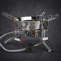 BULin BL100-B17 Складана газова піч 6800 Вт для кемпінгу, барбекю, пікніка з вітрозахистом і чохлом