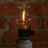 Газова лампа OS-606 для кемпінгу, насадка на цанговий балон, витрата 8 г/год, тепле світло