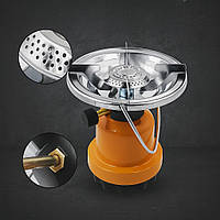 Газовий пальник DYSTATE DY-04 для кемпінгу — компактна туристична плитка з вітрозахистом і пʼєзопідпалом