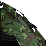 Намет туристичний автоматичний 2×2 м камуфляжний для кемпінгу, риболовлі, відпочинку з чохлом, фото 7