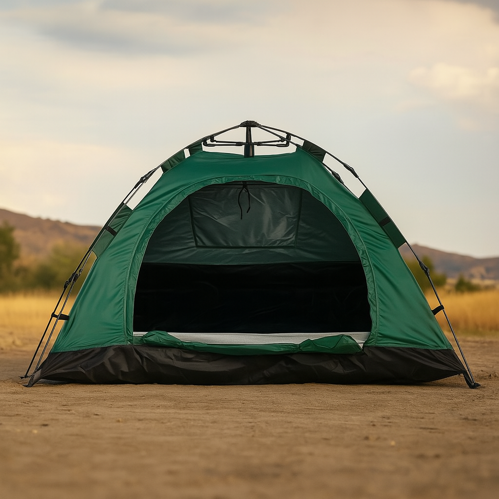 Туристичний автоматичний намет 2×2 м на 2–4 особи, зелений, швидке встановлення, чохол у комплекті, фото 1
