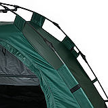 Туристичний автоматичний намет 2×2 м на 2–4 особи, зелений, швидке встановлення, чохол у комплекті, фото 9