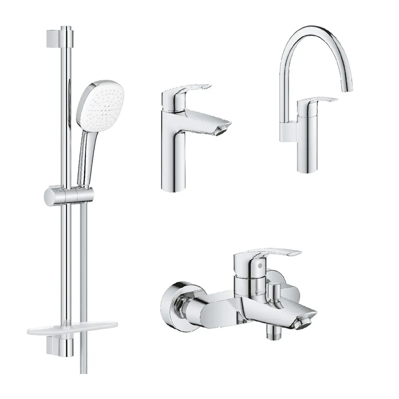 Набір змішувачів Grohe Eurosmart 4 в 1 для ванної та кухні (UA123248M3)