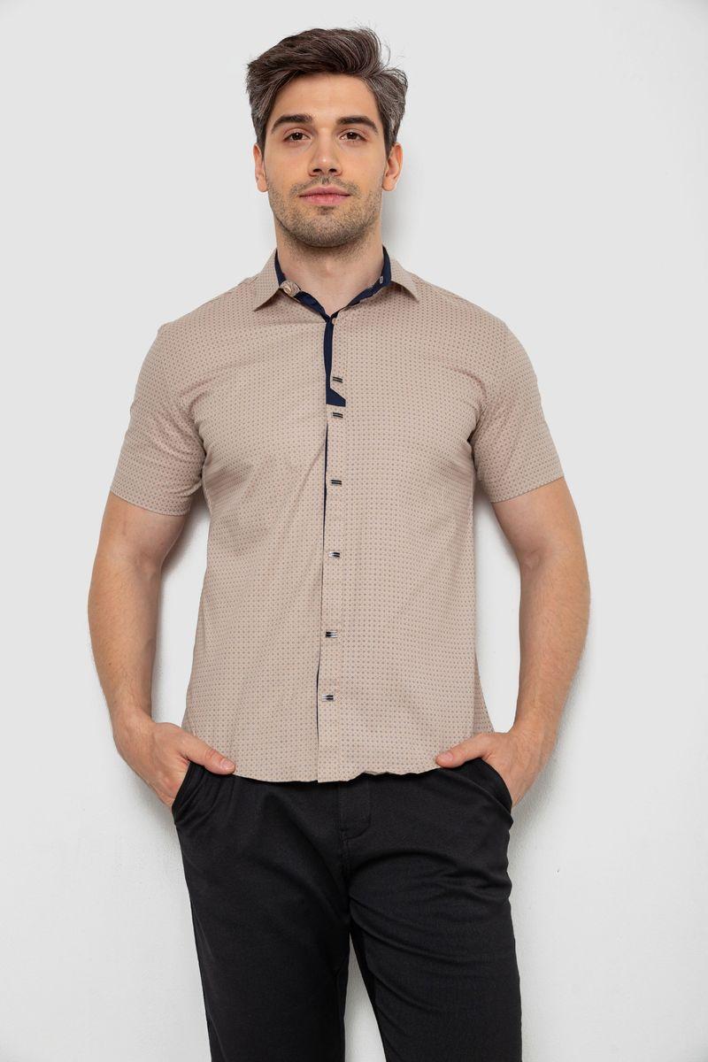 Сорочка чоловіча з принтом, колір бежевий, 214R7021, фото 1